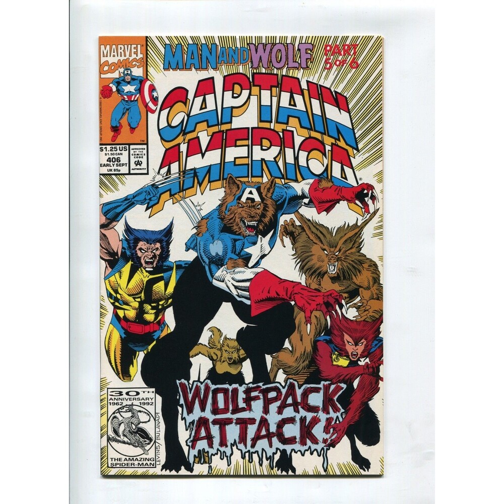 Captain America #406 Comic Book 1992 Marvel Comics